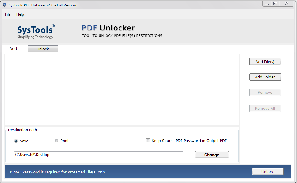 open pdf password remover