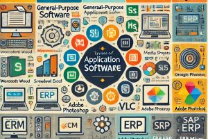 Infographic showcasing different types of application software